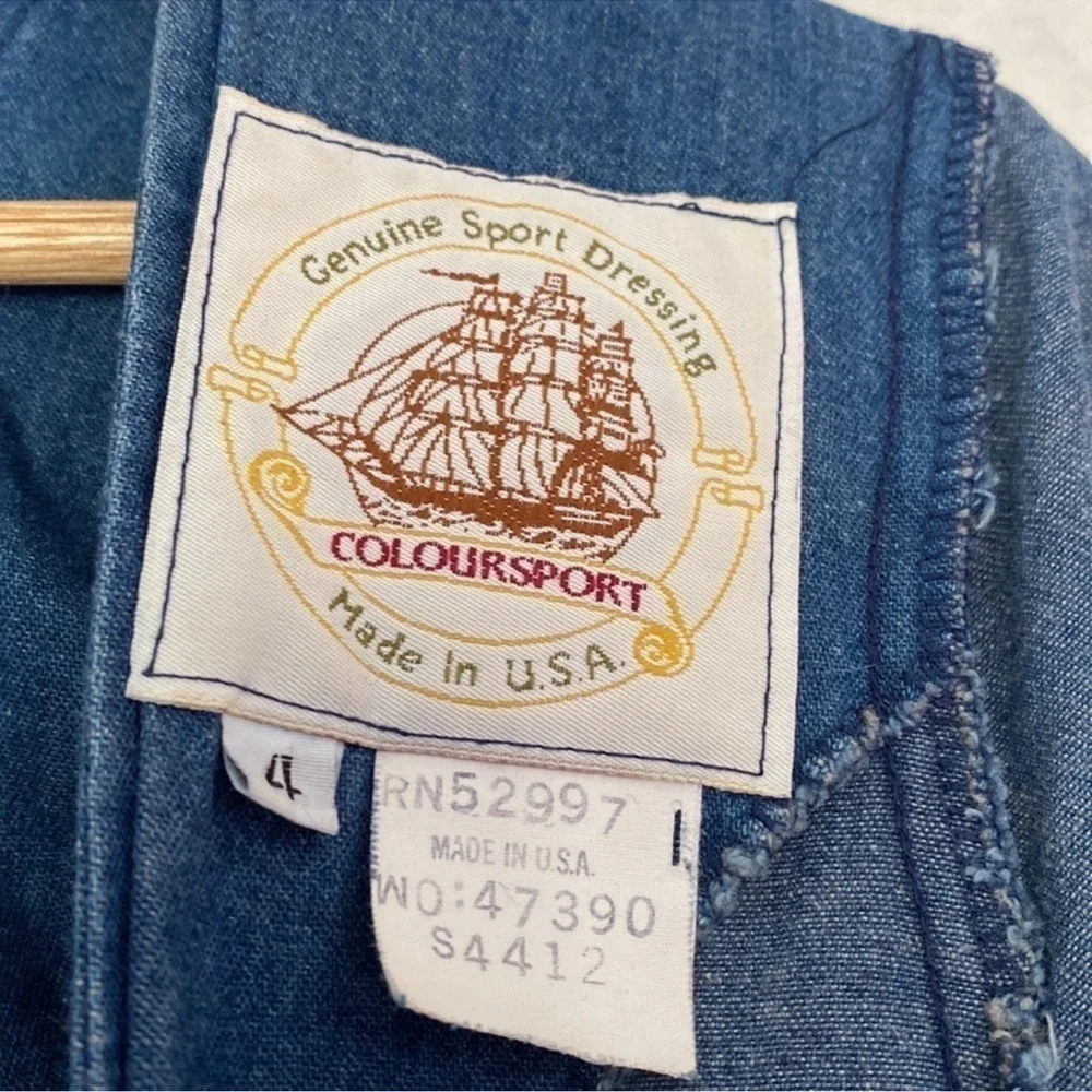 Vtg 80’s Size 8 Blue Jean Dress With Ruffles From Genuine Sport Dressing - Picture 6 of 8